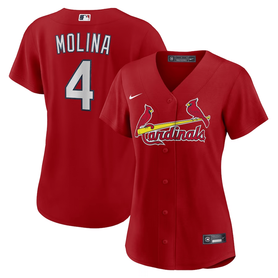 Yadier Molina 4 St. Louis Cardinals Women Alternate Jersey - Red 