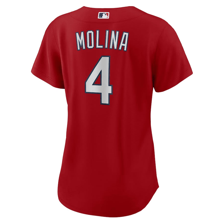 Alternative view of Yadier Molina 4 St. Louis Cardinals Women Alternate Jersey - Red 