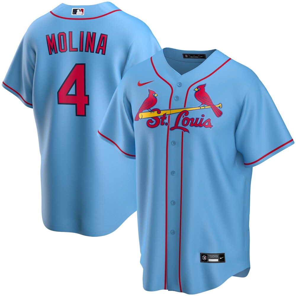 Yadier Molina St. Louis Cardinals Alternate 2020 Player Jersey - Light Blue