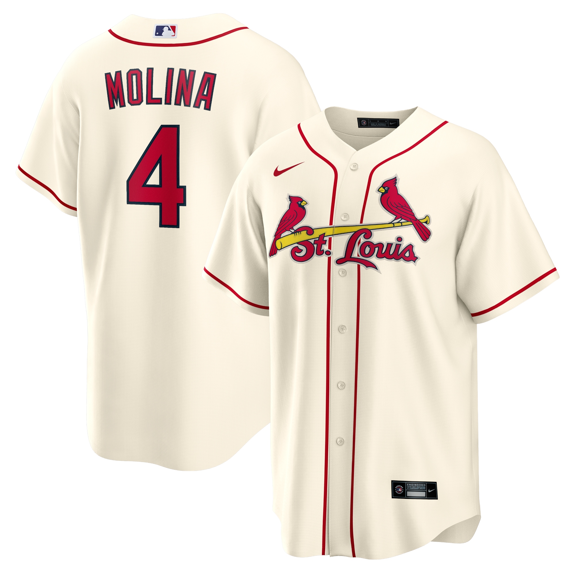 Yadier Molina St. Louis Cardinals Alternate Replica Player Name Jersey – Cream