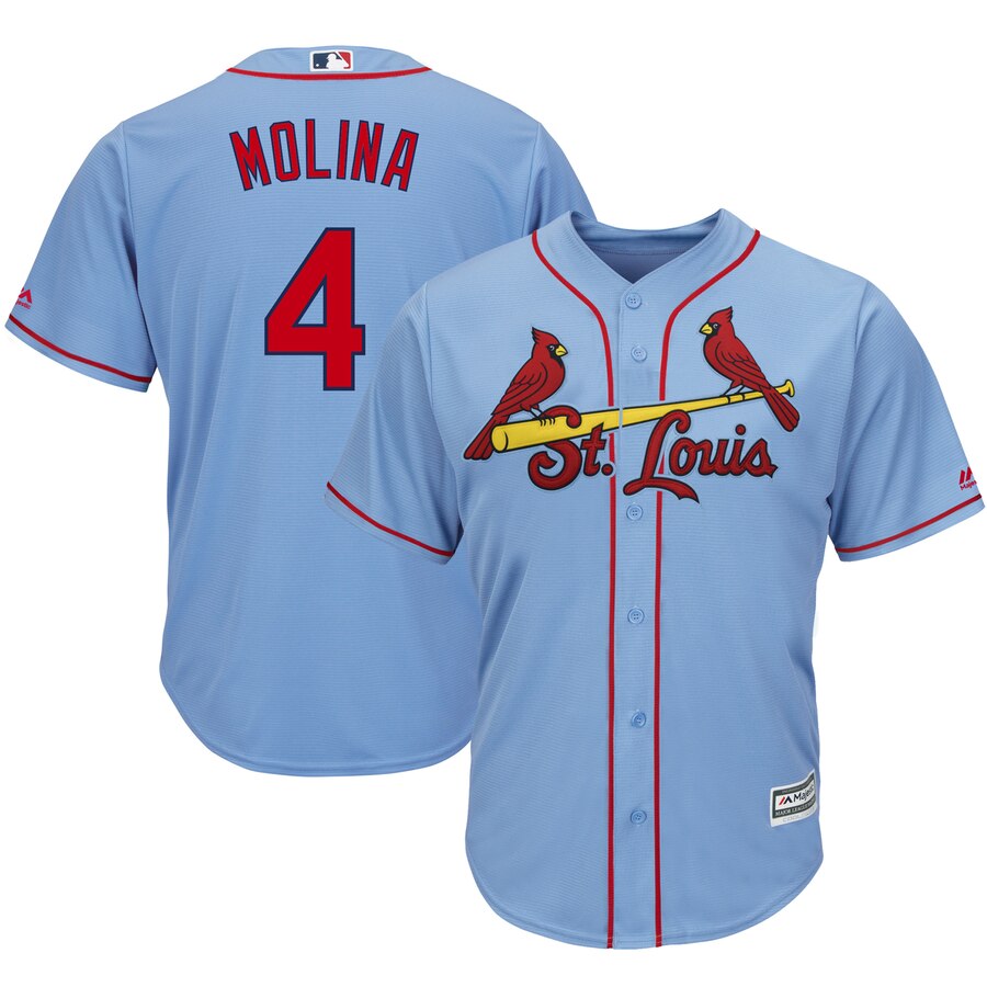 Yadier Molina St. Louis Cardinals Majestic Alternate Cool Base Player Jersey - Horizon Blue