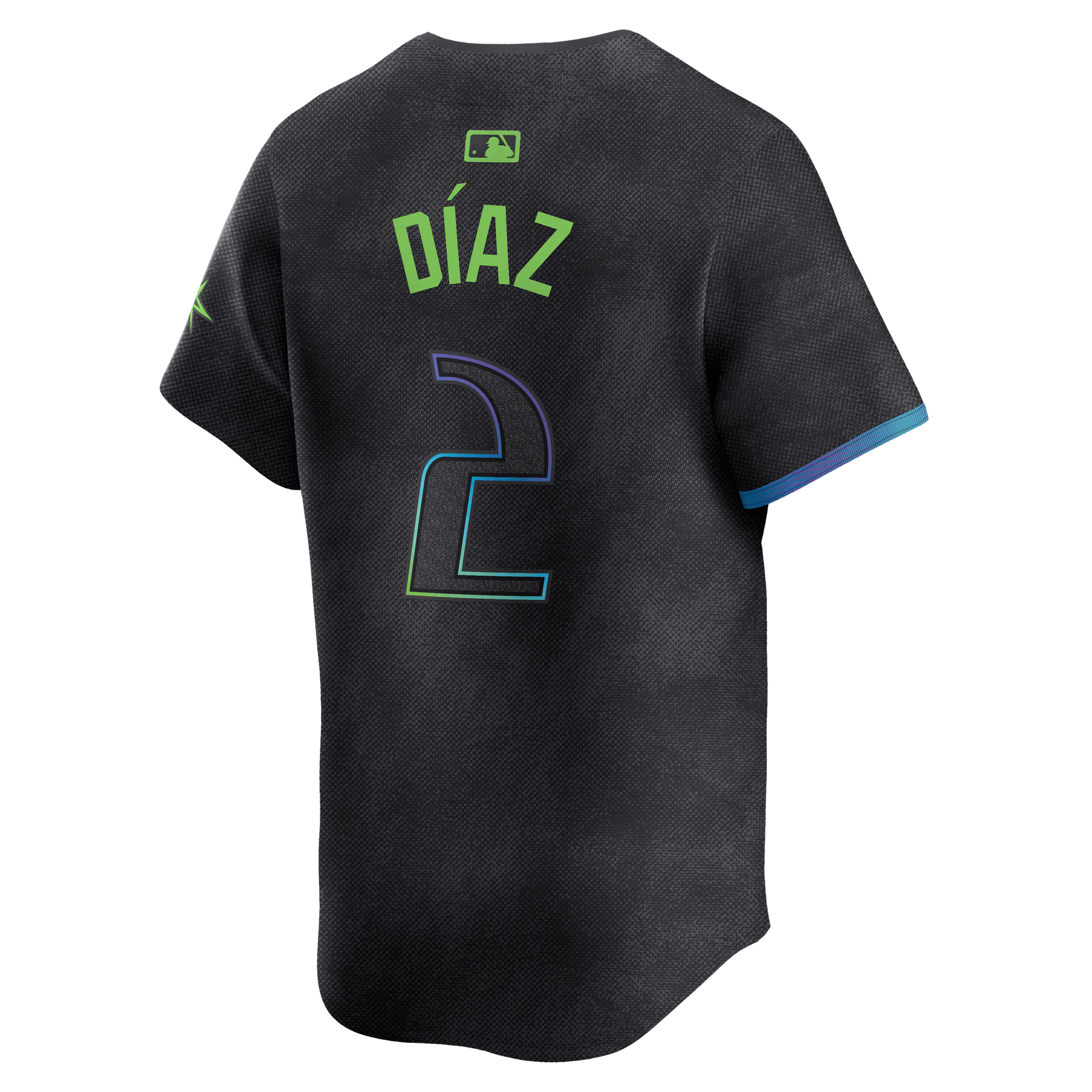 Alternative view of Yandy Diaz 2 Tampa Bay Rays 2024 City Connect Limited Men Jersey - Charcoal - JS193 