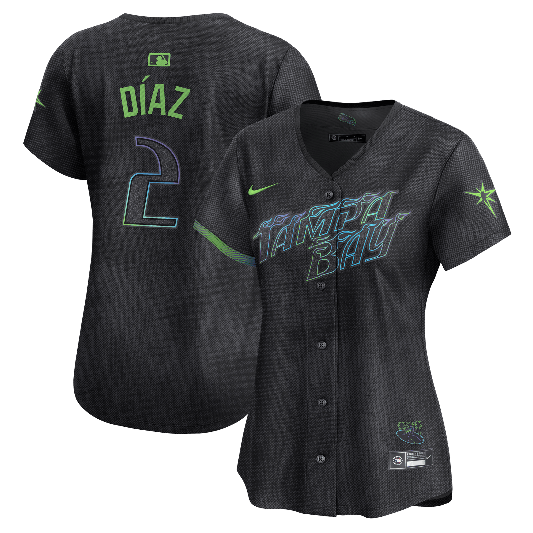 Yandy Diaz 2 Tampa Bay Rays 2024 City Connect Limited Women Jersey - Charcoal - JS937 