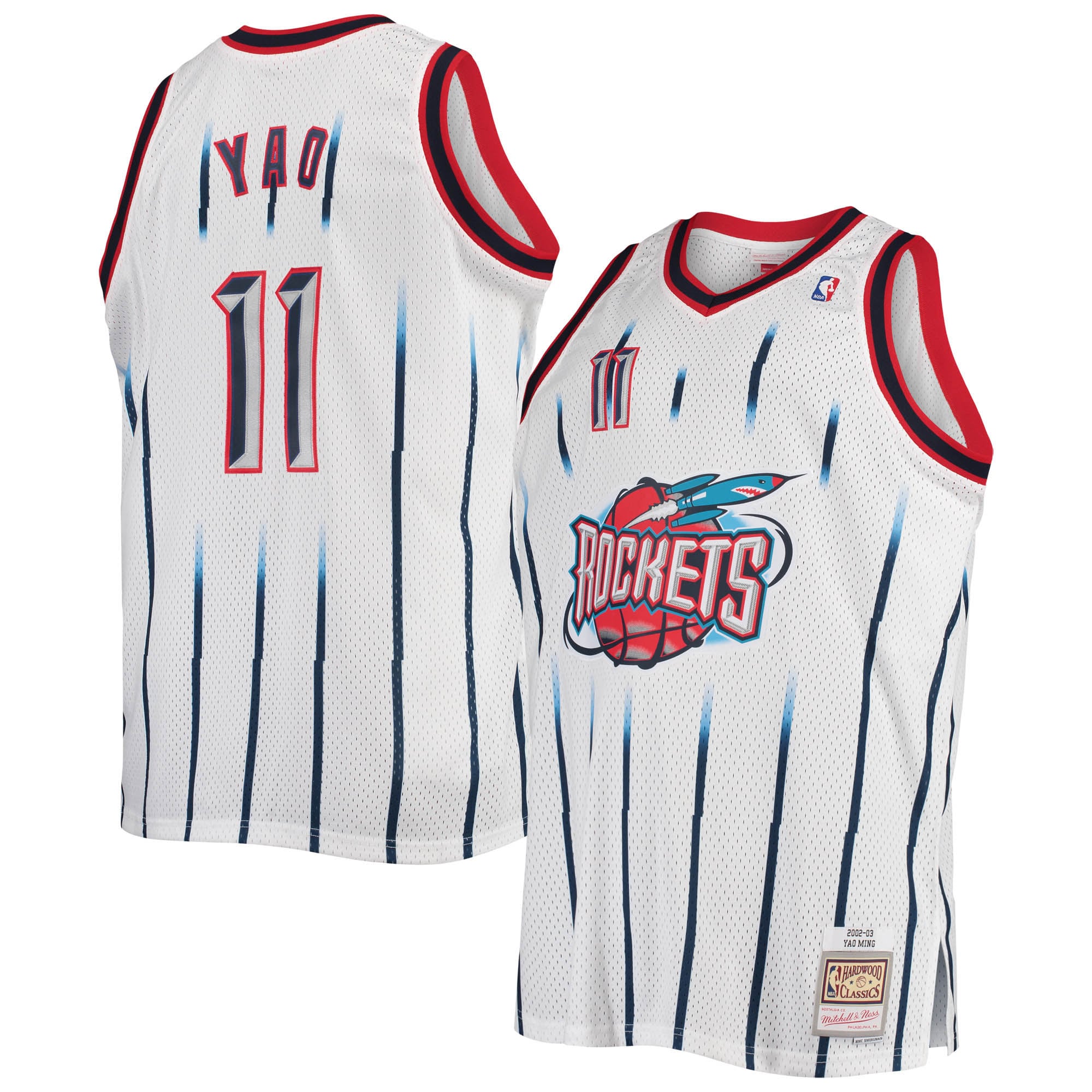 Alternative view of Yao Ming Houston Rockets Mitchell & Ness Big & Tall Hardwood Classics Swingman Jersey - White