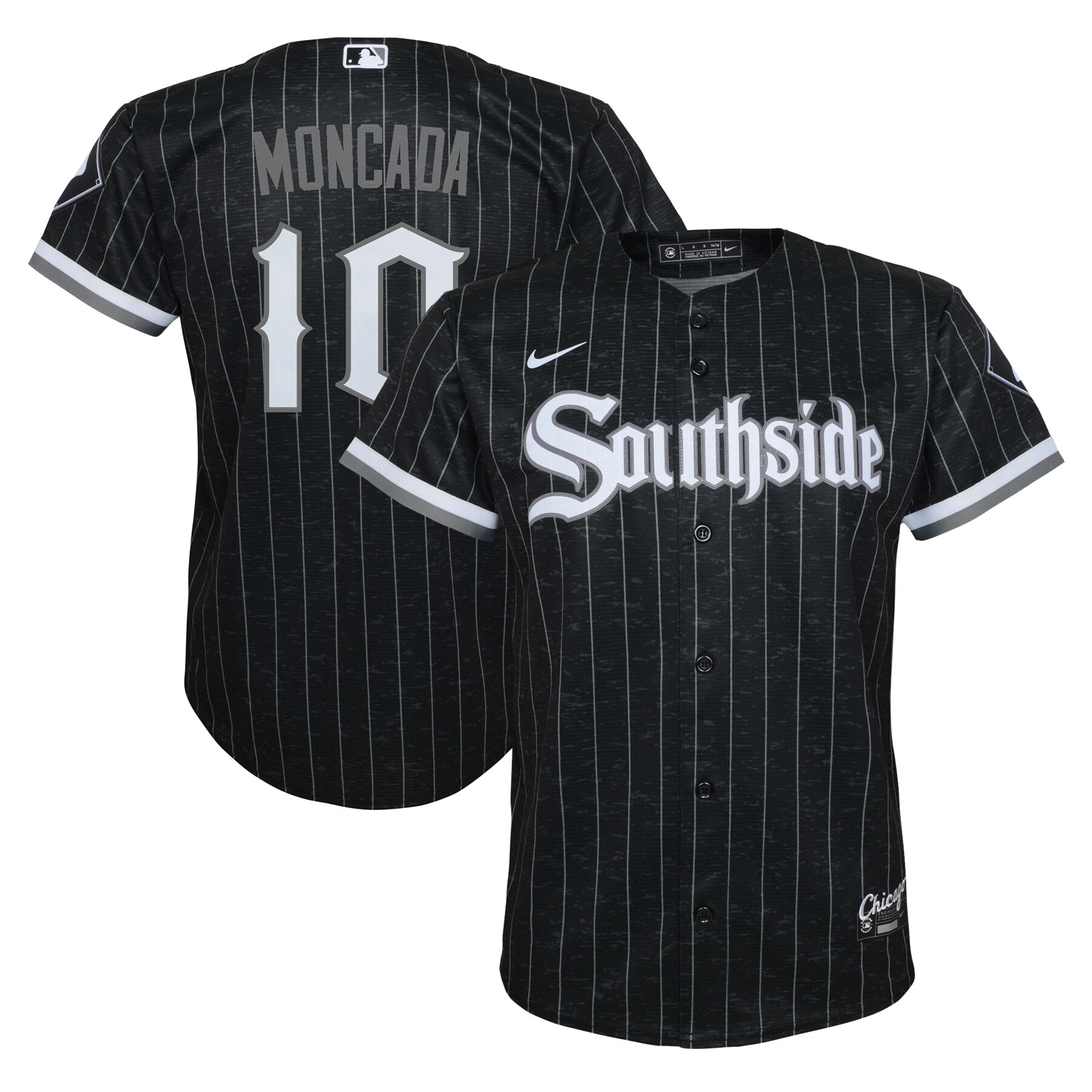 Alternative view of Yoan Moncada Chicago White Sox Youth City Connect Replica Player Jersey – Black