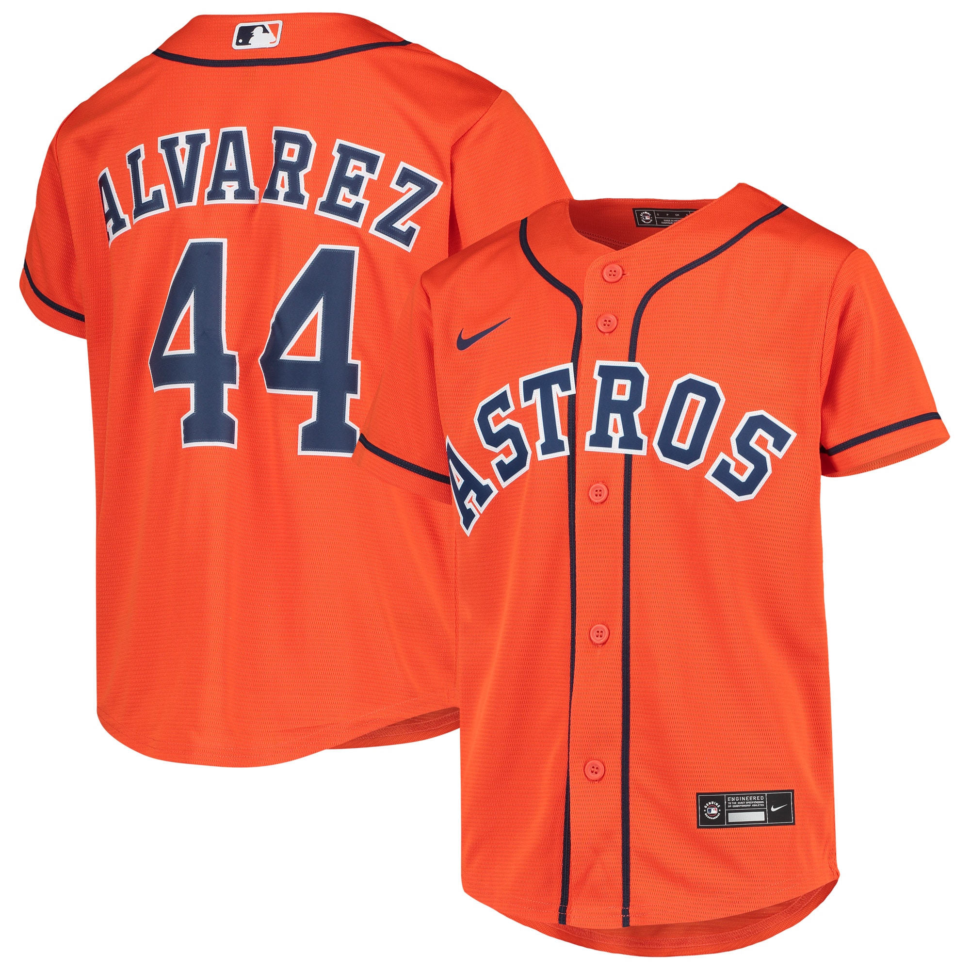 Yordan Alvarez Houston Astros Youth Alternate Replica Player Jersey - Orange