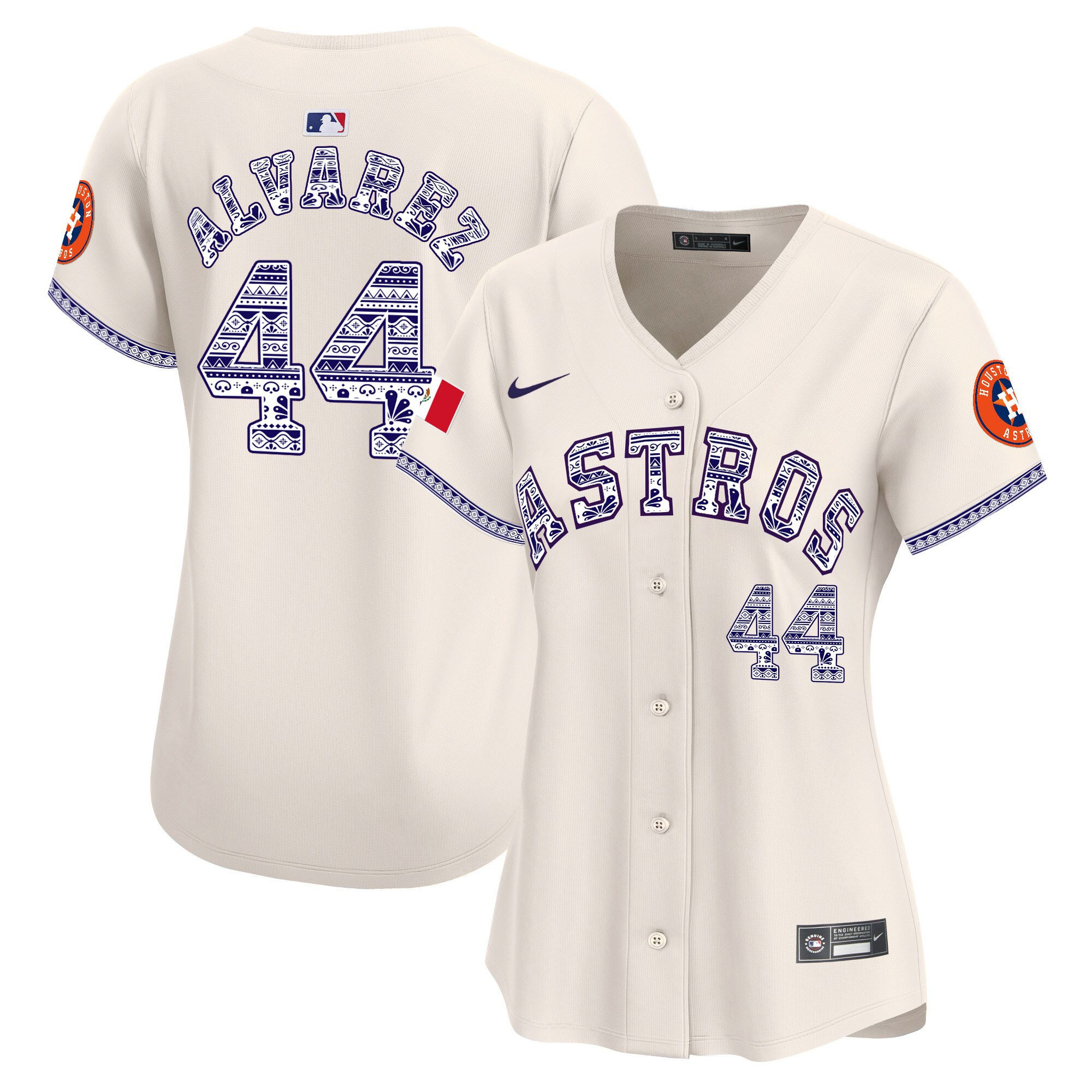 Yordan Álvarez 44 Houston Astros Mexico Women Jersey - Cream 