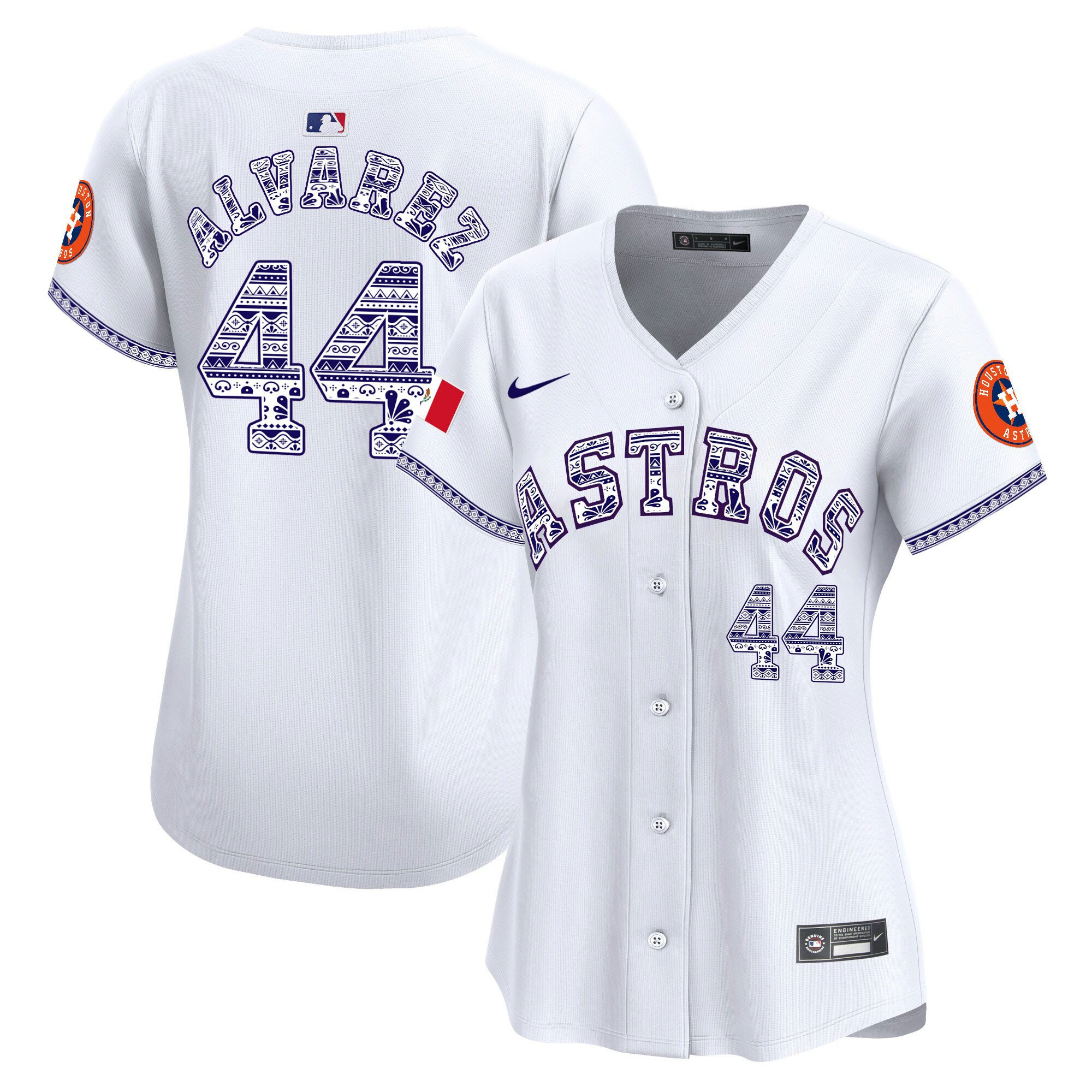 Yordan Álvarez 44 Houston Astros Mexico Women Jersey - White 