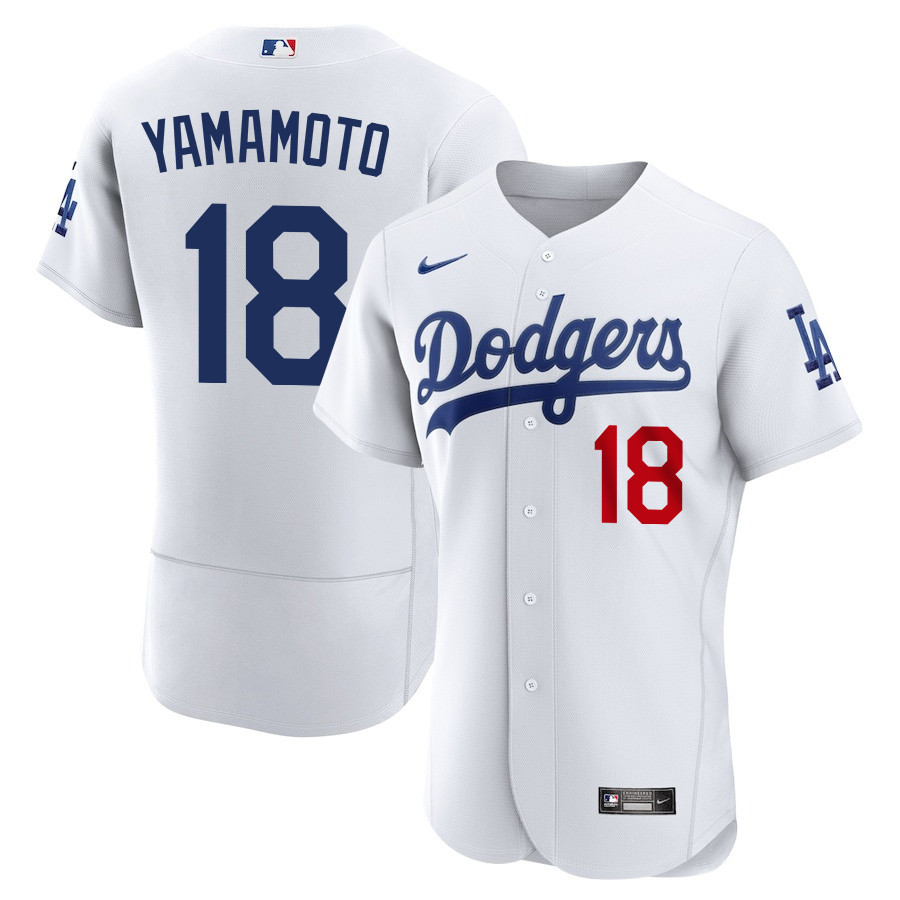 Yoshinobu Yamamoto 18 Los Angeles Dodgers Home ELITE Men Jersey - White 