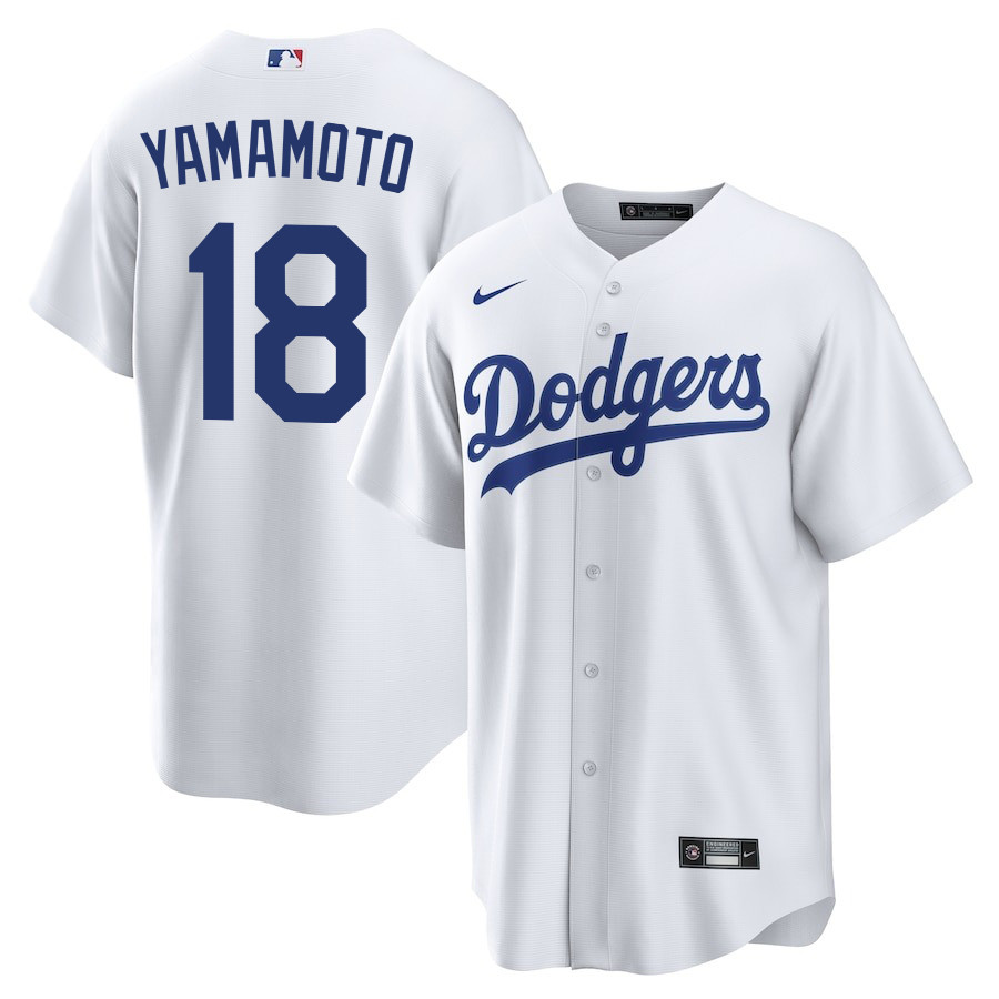 Yoshinobu Yamamoto 18 Los Angeles Dodgers Home Men Jersey - White 