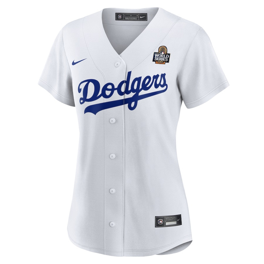 Alternative view of Yoshinobu Yamamoto 18 Los Angeles Dodgers Women's 2024 World Series Home Jersey - White 