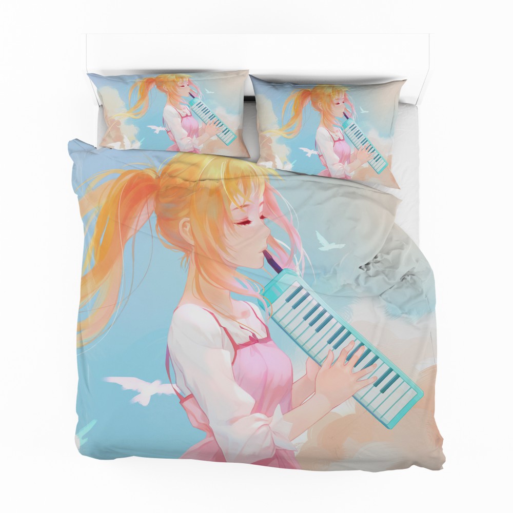 Alternative view of Your Lie In April Kaori Miyazono Bedding Set - Custom Bedding Set