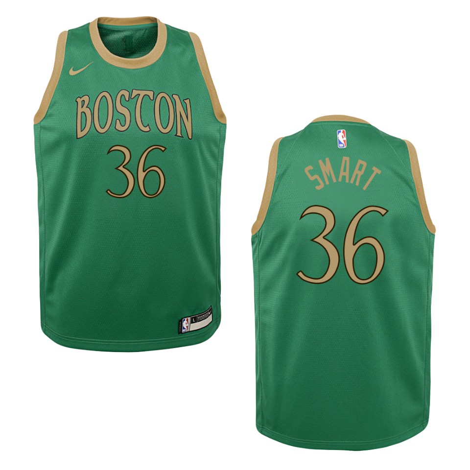 Youth 2019-20 Boston Celtics #36 Marcus Smart City Swingman Jersey - Kelly Green