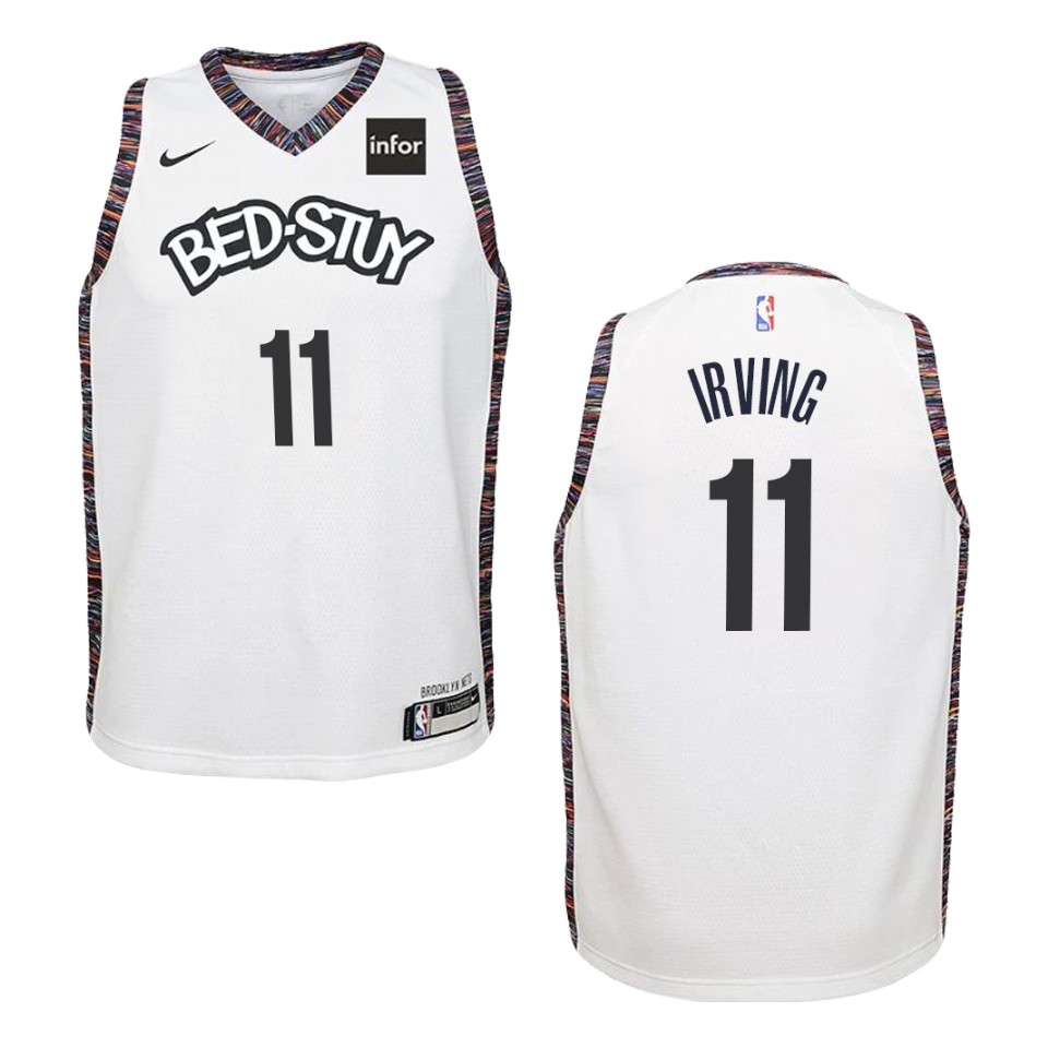 Youth 2019-20 Brooklyn Nets #11 Kyrie Irving City Swingman Jersey - White
