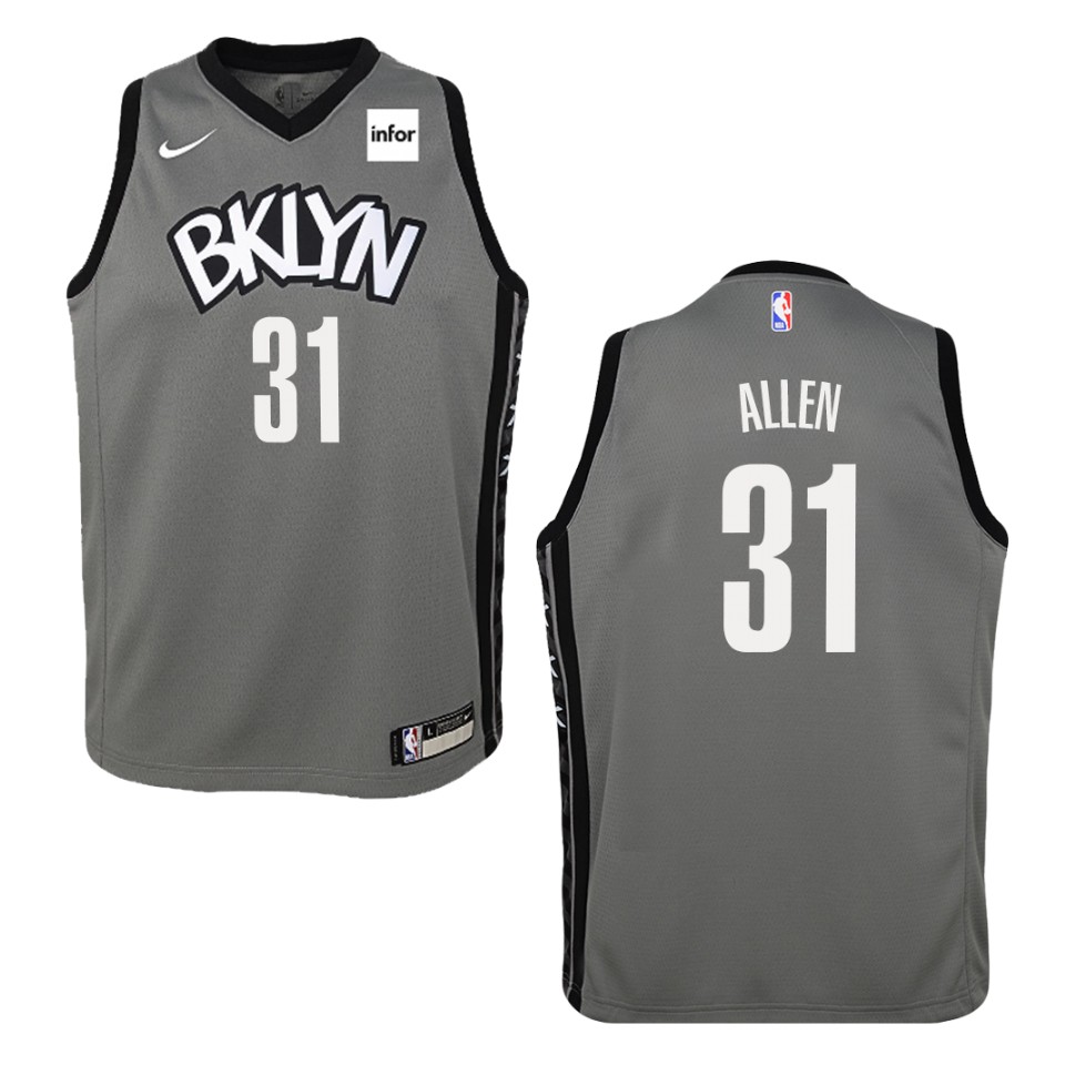 Youth 2019-20 Brooklyn Nets #31 Jarrett Allen Statement Swingman Jersey - Gray