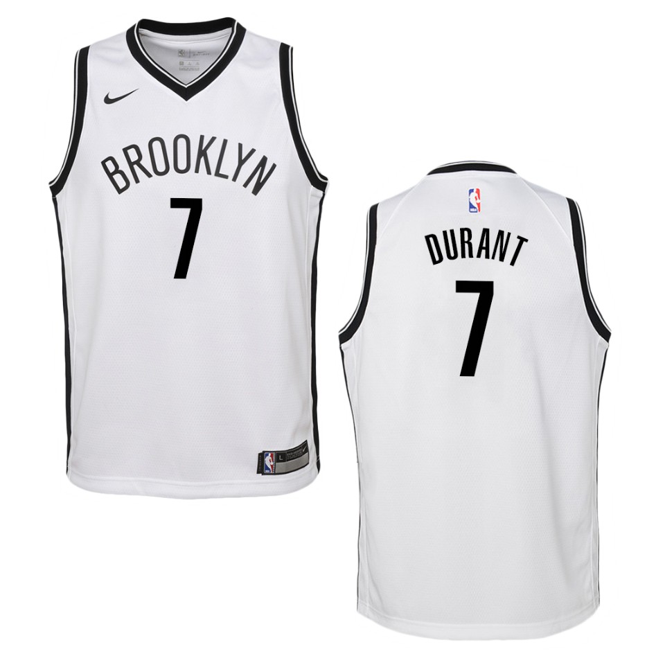 Youth 2019-20 Brooklyn Nets #7 Kevin Durant Association Swingman Jersey - White