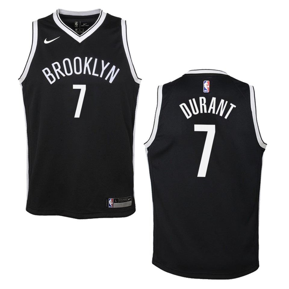 Youth 2019-20 Brooklyn Nets #7 Kevin Durant Icon Swingman Jersey - Black