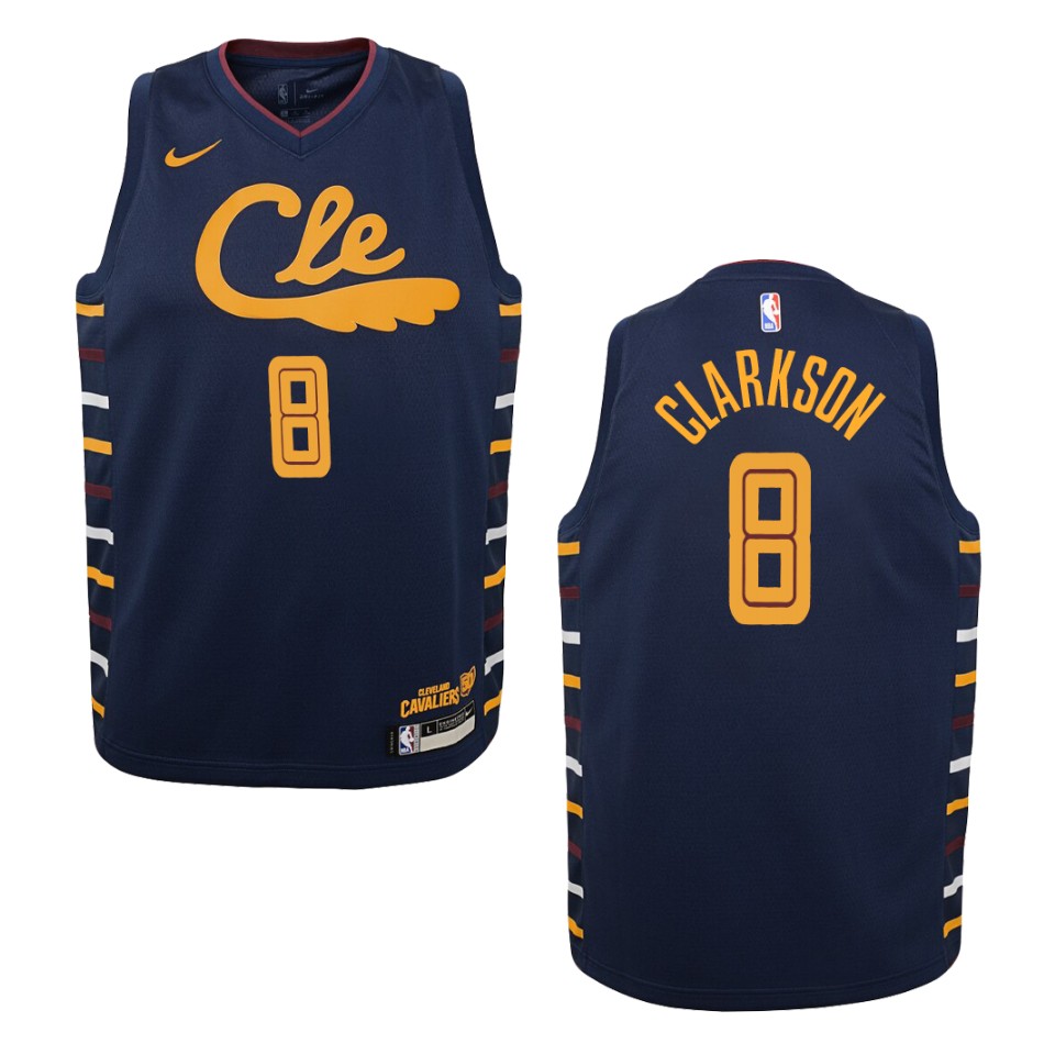 Youth 2019-20 Cleveland Cavaliers #8 Jordan Clarkson City Swingman Jersey - Navy
