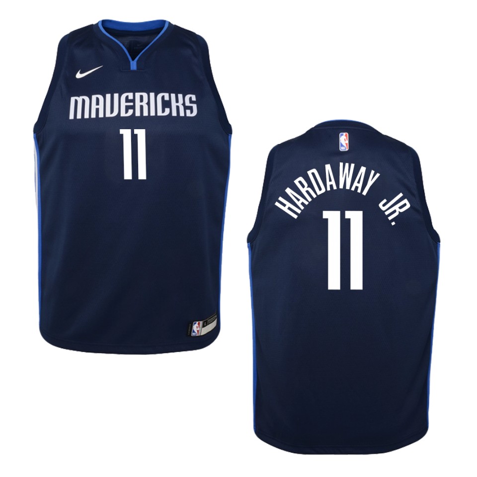 Youth 2019-20 Dallas Mavericks #11 Tim Hardaway Jr. Statement Swingman Jersey - Navy