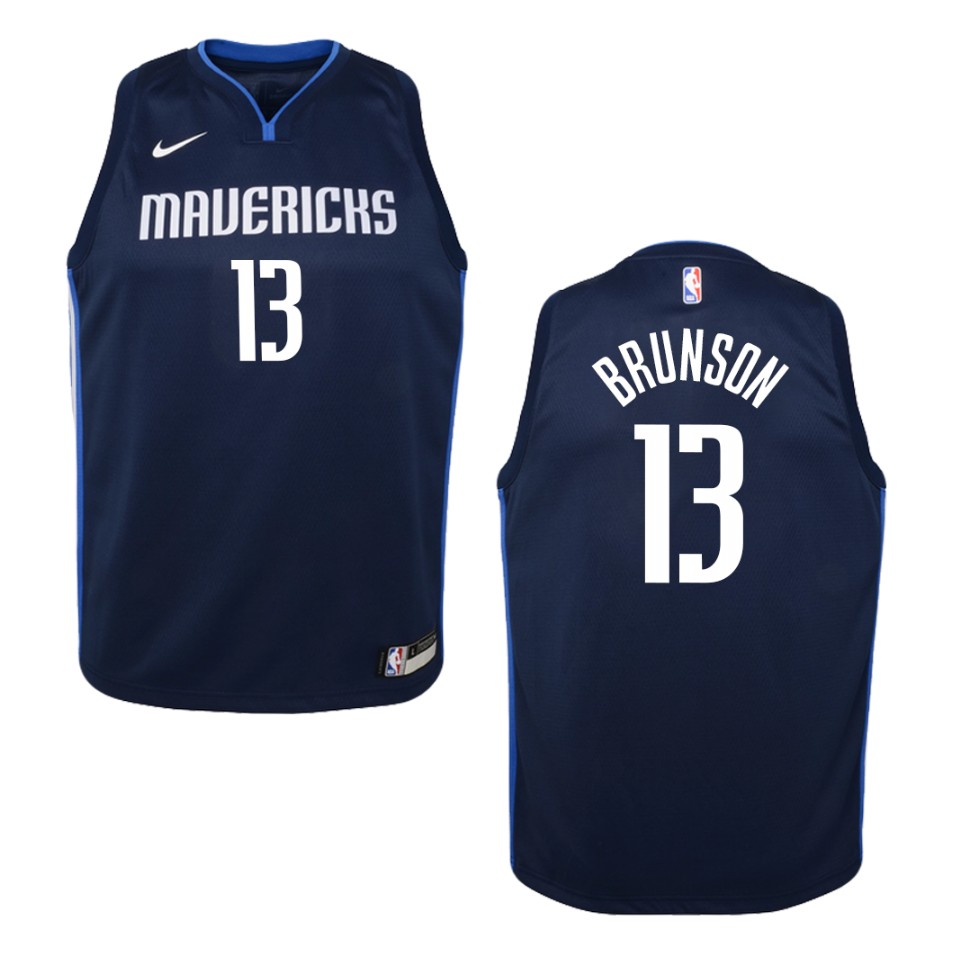 Youth 2019-20 Dallas Mavericks #13 Jalen Brunson Statement Swingman Jersey - Navy