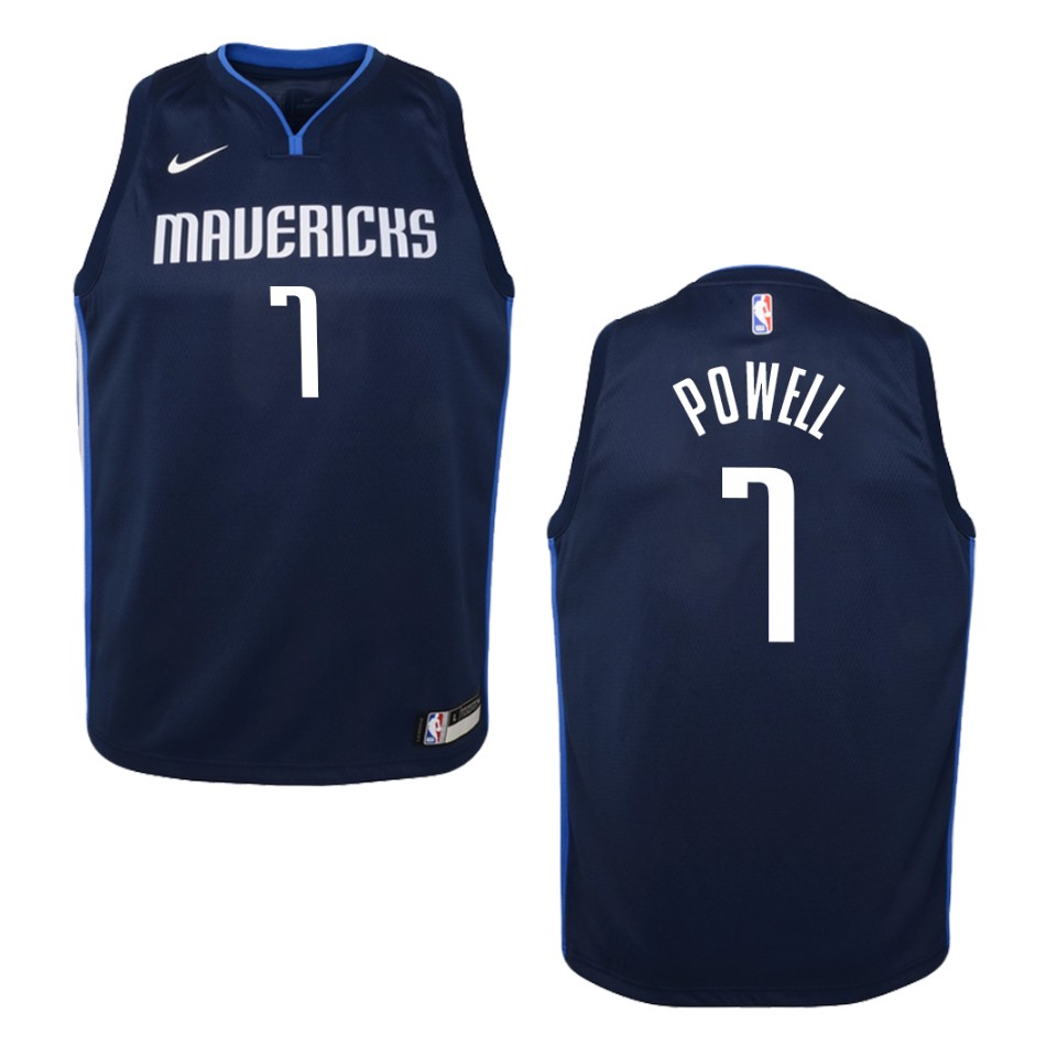 Youth 2019-20 Dallas Mavericks #7 Dwight Powell Statement Swingman Jersey - Navy