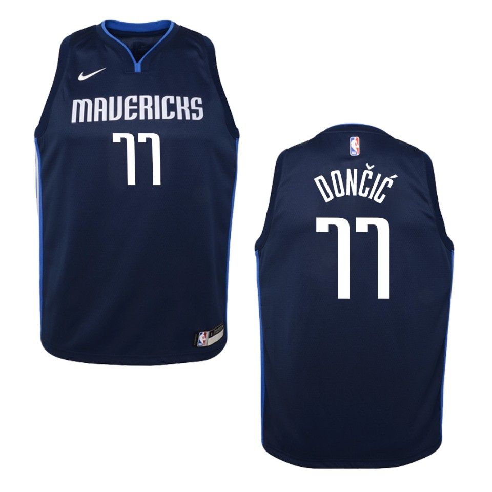 Youth 2019-20 Dallas Mavericks #77 Luka Doncic Statement Swingman Jersey - Navy