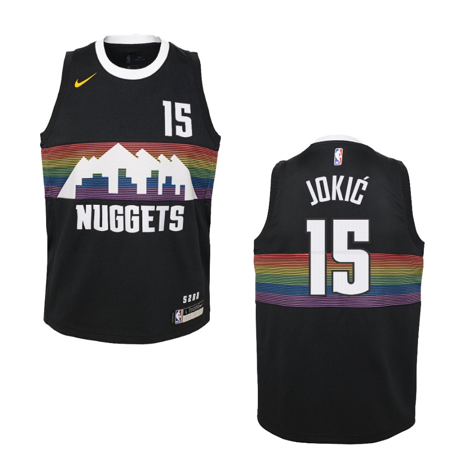 Youth 2019-20 Denver Nuggets #15 Nikola Jokic City Edition Swingman Jersey - Black