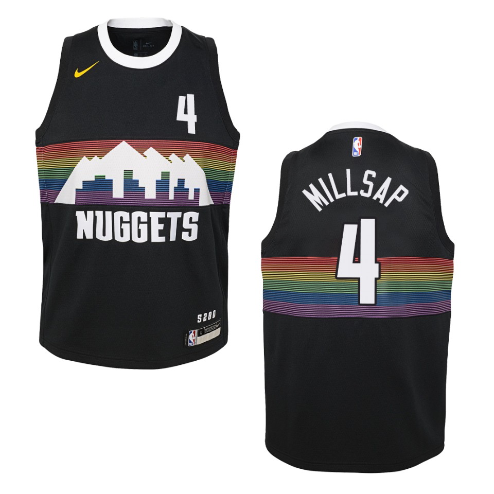 Youth 2019-20 Denver Nuggets #4 Paul Millsap City Swingman Jersey - Black