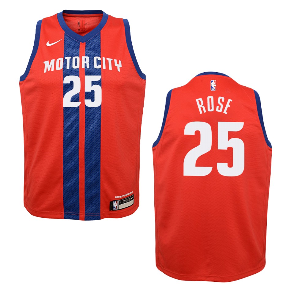 Youth 2019-20 Detroit Pistons #25 Derrick Rose City Swingman Jersey - Red