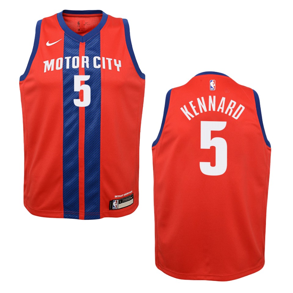 Youth 2019-20 Detroit Pistons #5 Luke Kennard City Swingman Jersey - Red