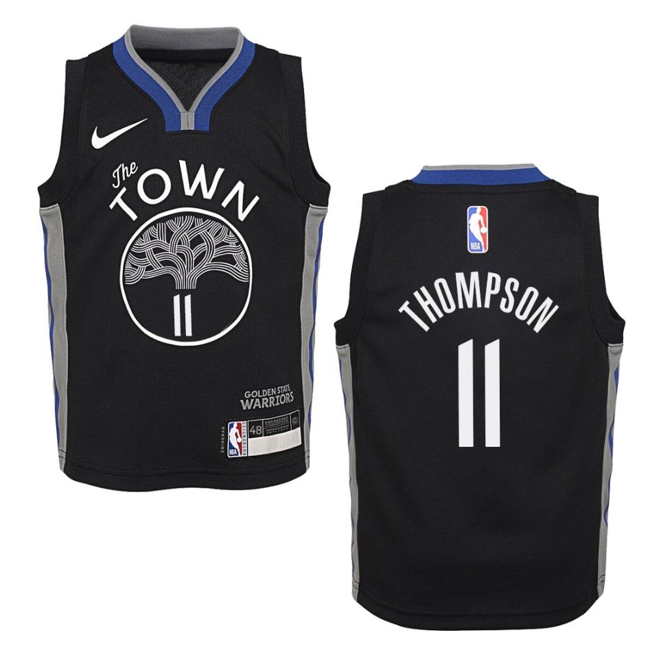 Youth 2019-20 Golden State Warriors #11 Klay Thompson City Swingman Jersey - Black