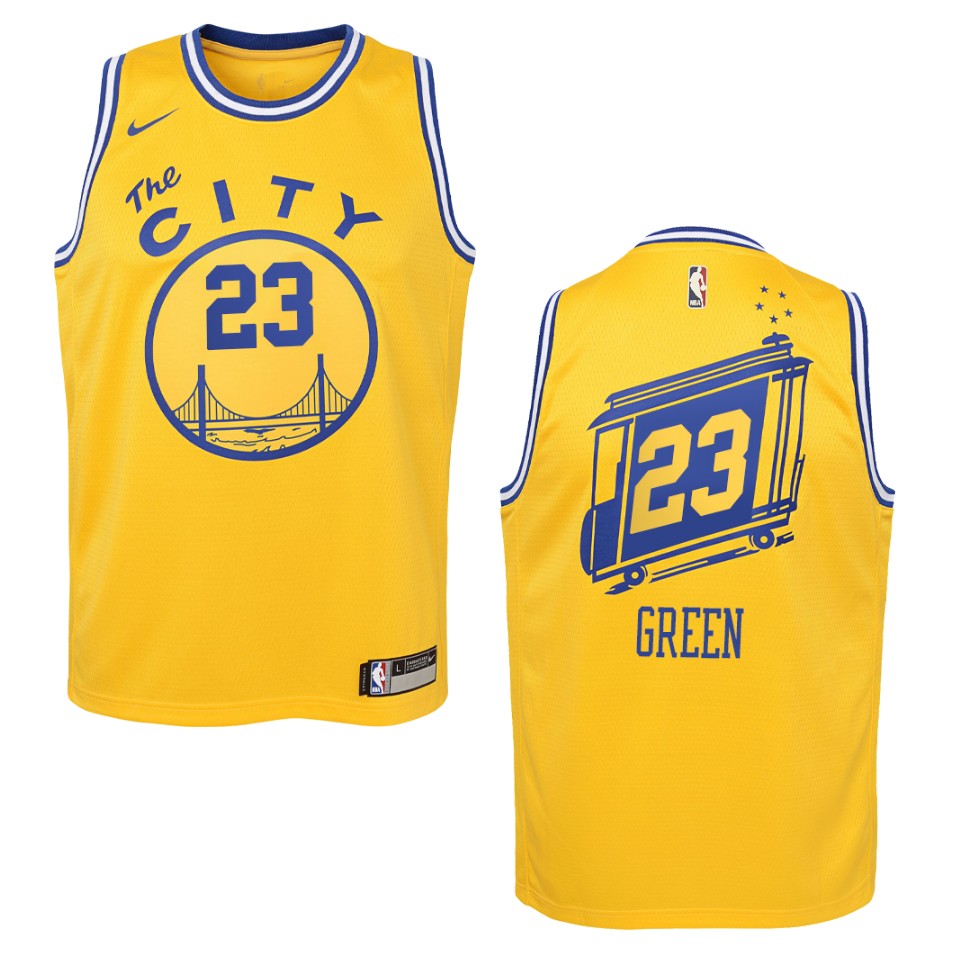 Youth 2019-20 Golden State Warriors #23 Draymond Green Hardwood Classics Swingman Jersey - Yellow