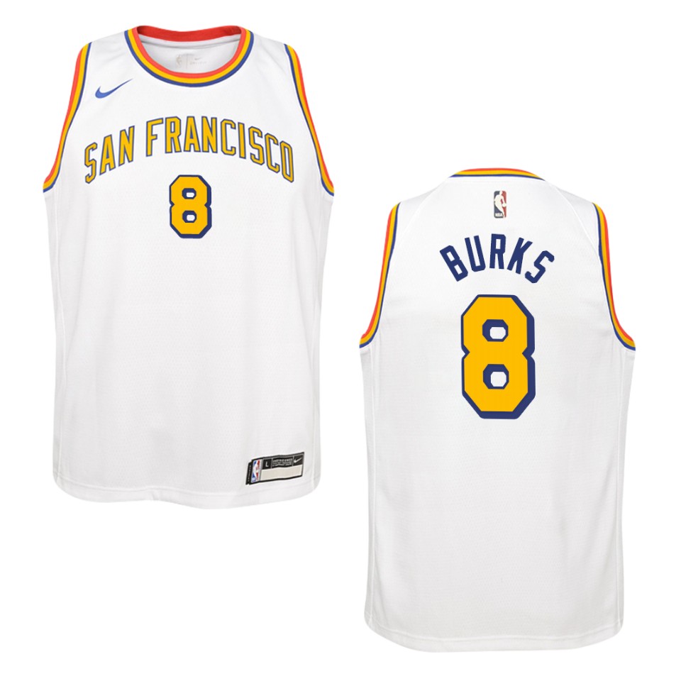 Youth 2019-20 Golden State Warriors #8 Alec Burks Hardwood Classics Swingman Jersey - White