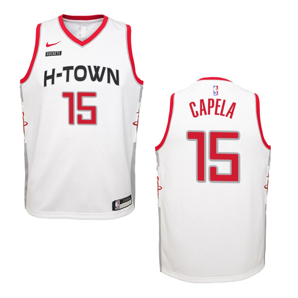 Youth 2019-20 Houston Rockets #15 Clint Capela City Swingman Jersey - White