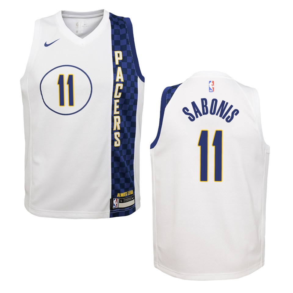 Youth 2019-20 Indiana Pacers #11 Domantas Sabonis City Swingman Jersey - White