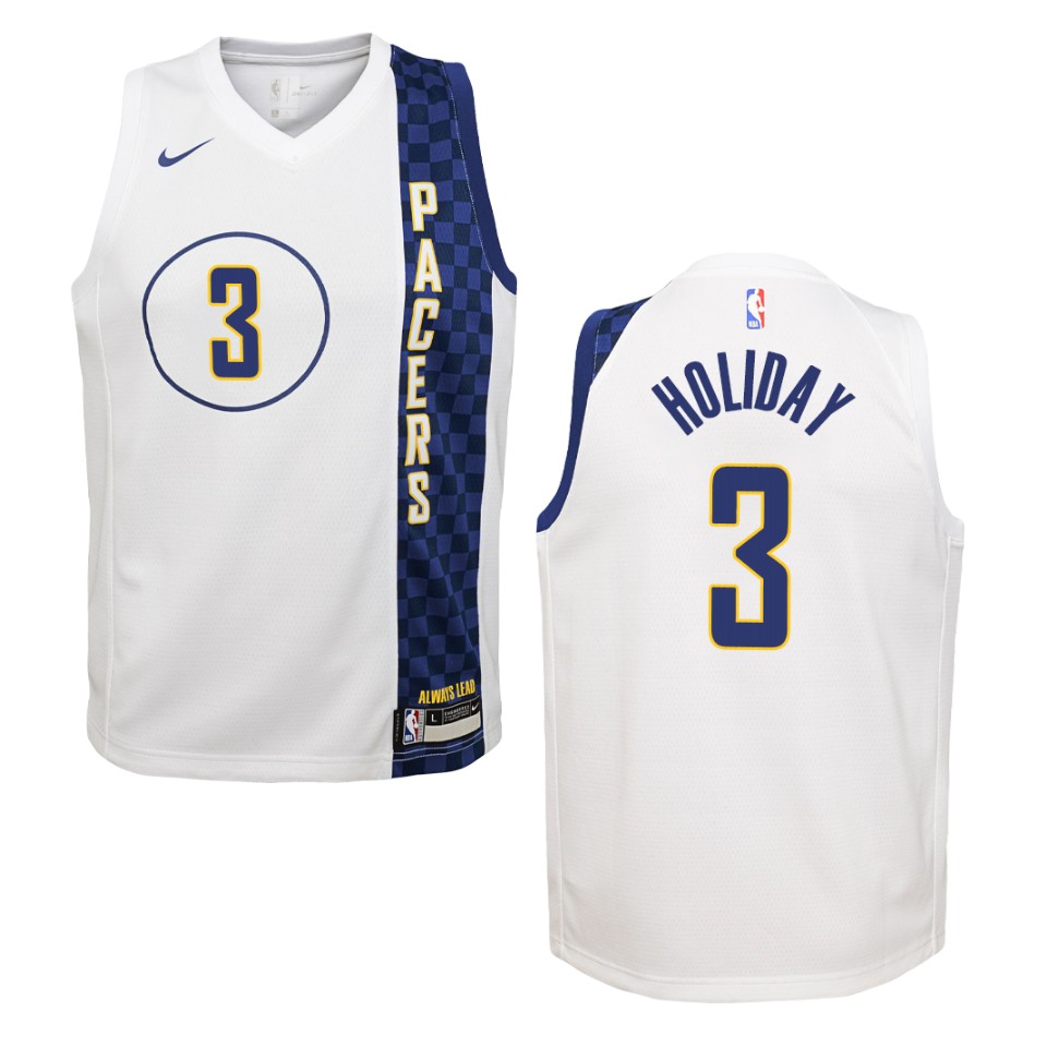 Youth 2019-20 Indiana Pacers #3 Aaron Holiday City Swingman Jersey - White