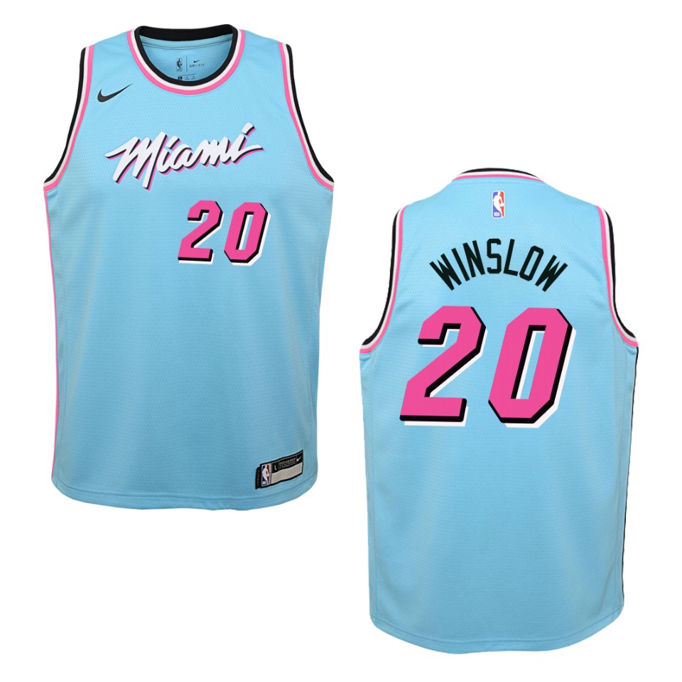 Youth 2019-20 Miami Heat #20 Justise Winslow City Swingman Jersey - Blue