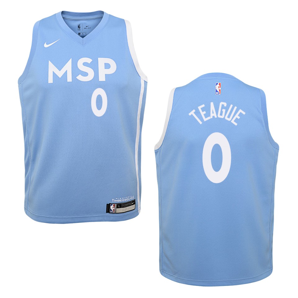 Youth 2019-20 Minnesota Timberwolves #0 Jeff Teague City Swingman Jersey - Blue