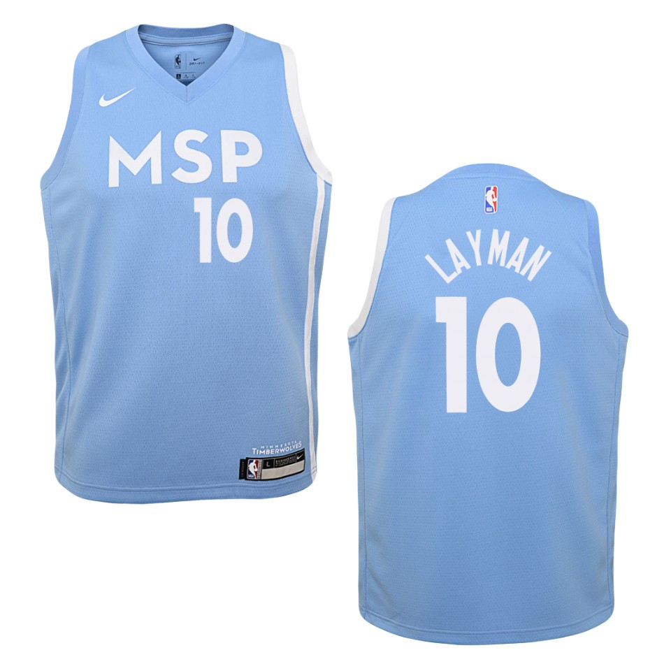 Youth 2019-20 Minnesota Timberwolves #10 Jake Layman City Swingman Jersey - Blue