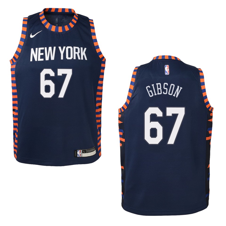 Youth 2019-20 New York Knicks #67 Taj Gibson City Swingman Jersey - Navy