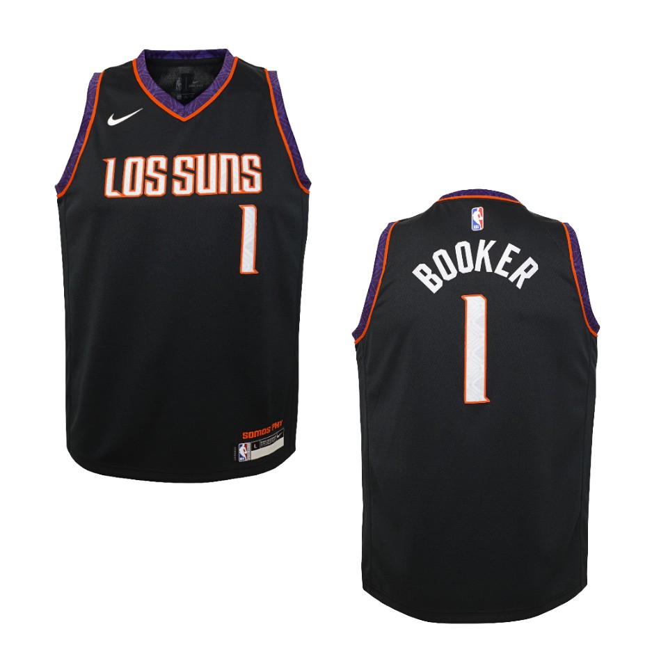 Youth 2019-20 Phoenix Suns #1 Devin Booker City Edition Swingman Jersey - Black