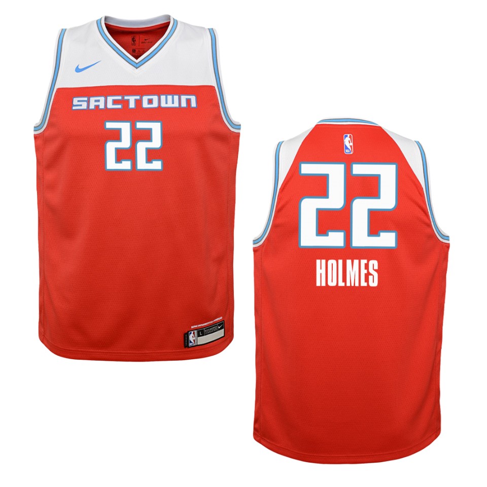Youth 2019-20 Sacramento Kings #22 Richaun Holmes City Swingman Jersey - Red