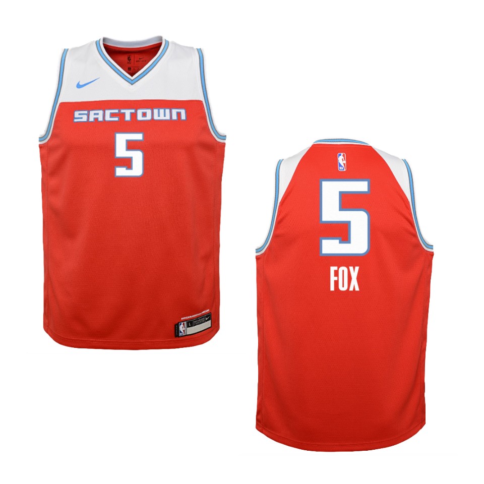 Youth 2019-20 Sacramento Kings #5 Adam Fox City Edition Swingman Jersey - Red