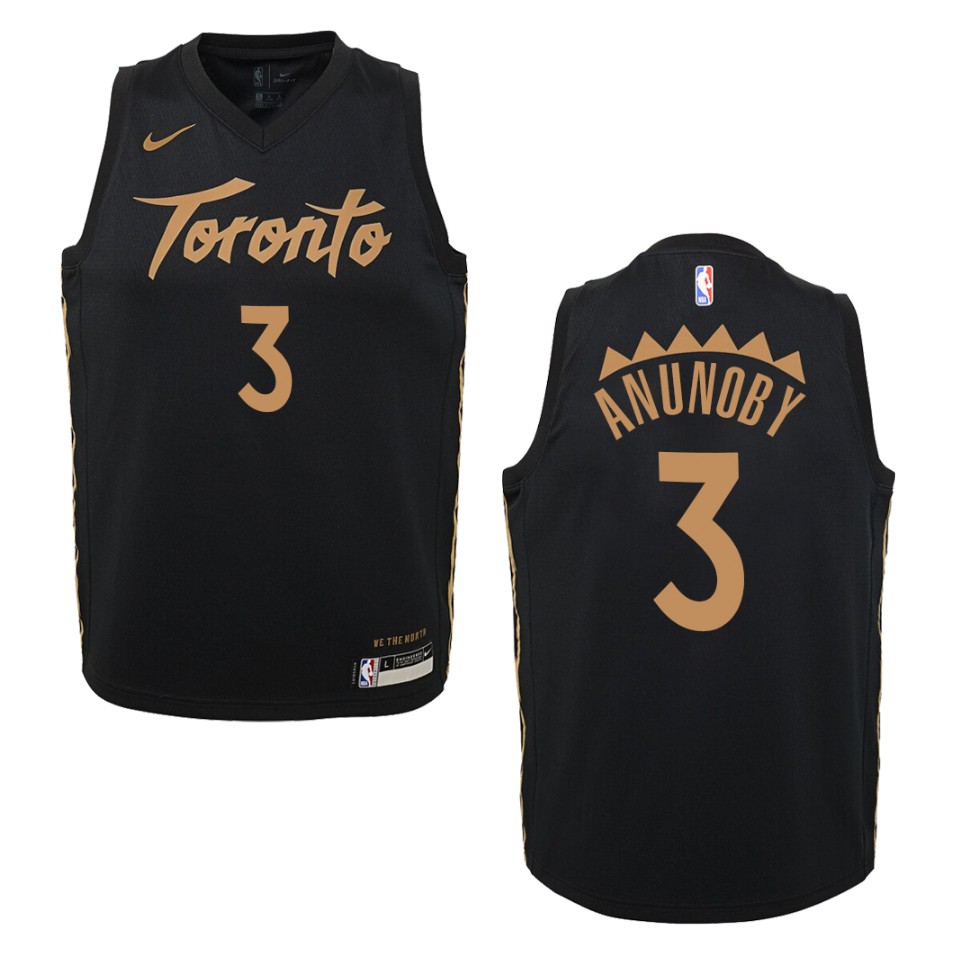 Youth 2019-20 Toronto Raptors #3 Og Anunoby City Swingman Jersey - Black