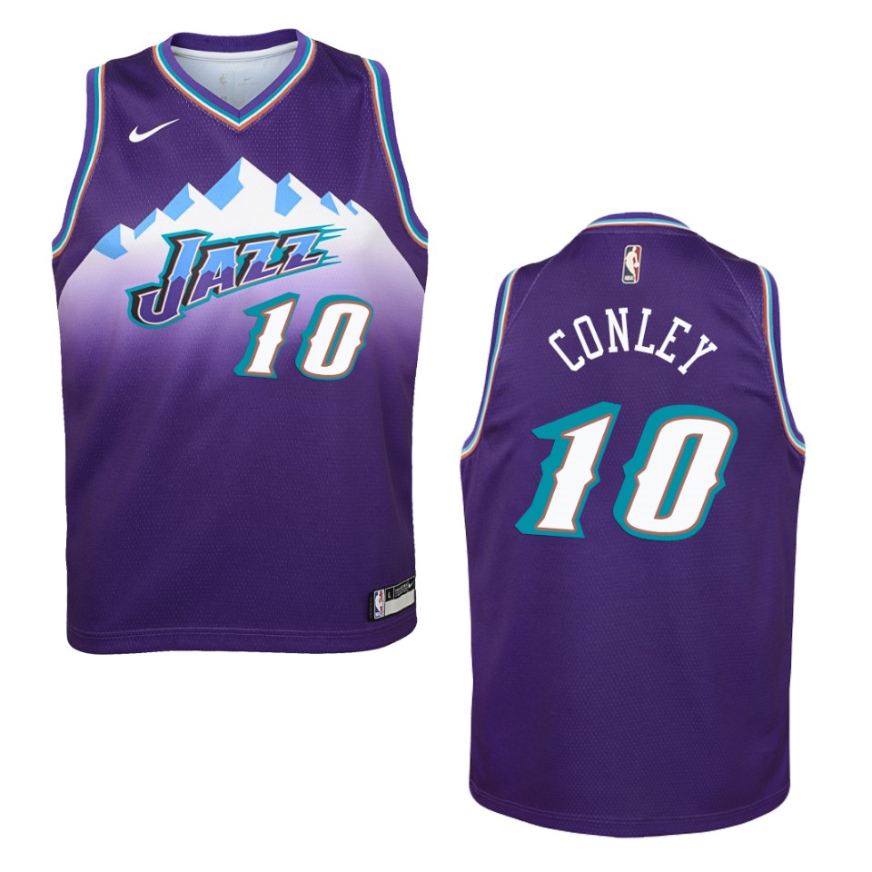 Youth 2019-20 Utah Jazz #10 Mike Conley Hardwood Classics Swingman Jersey - Purple