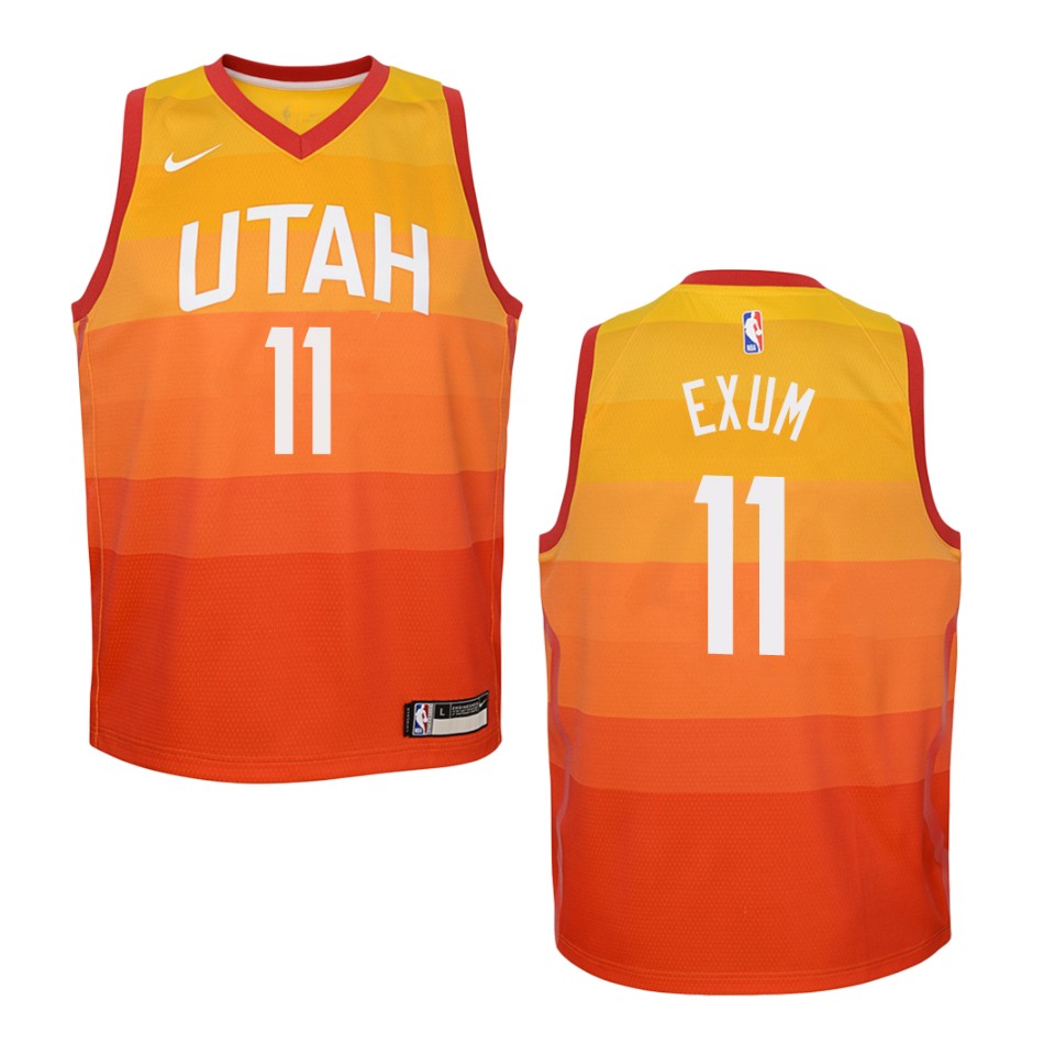 Youth 2019-20 Utah Jazz #11 Dante Exum City Swingman Jersey - Red