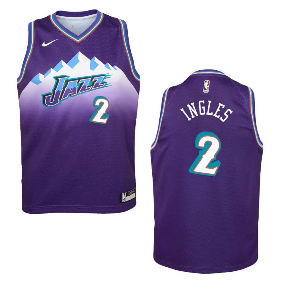 Youth 2019-20 Utah Jazz #2 Joe Ingles Hardwood Classics Swingman Jersey - Purple