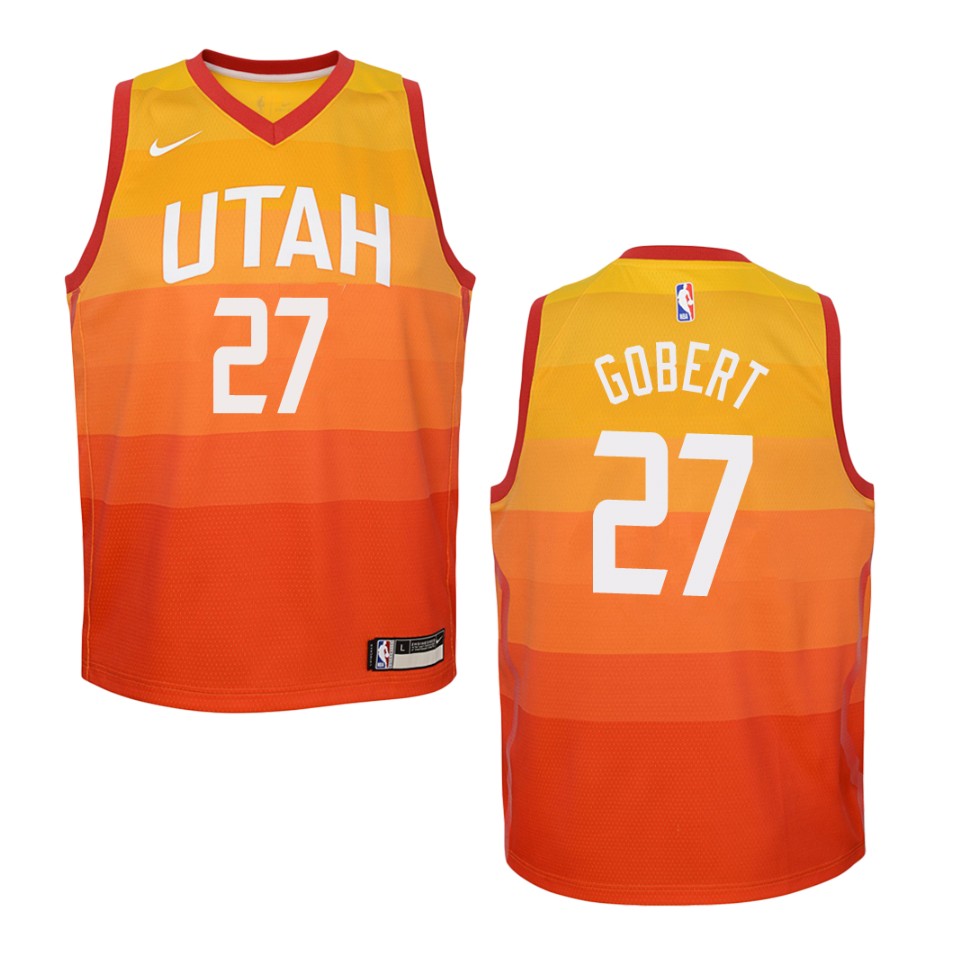 Youth 2019-20 Utah Jazz #27 Rudy Gobert City Swingman Jersey - Red