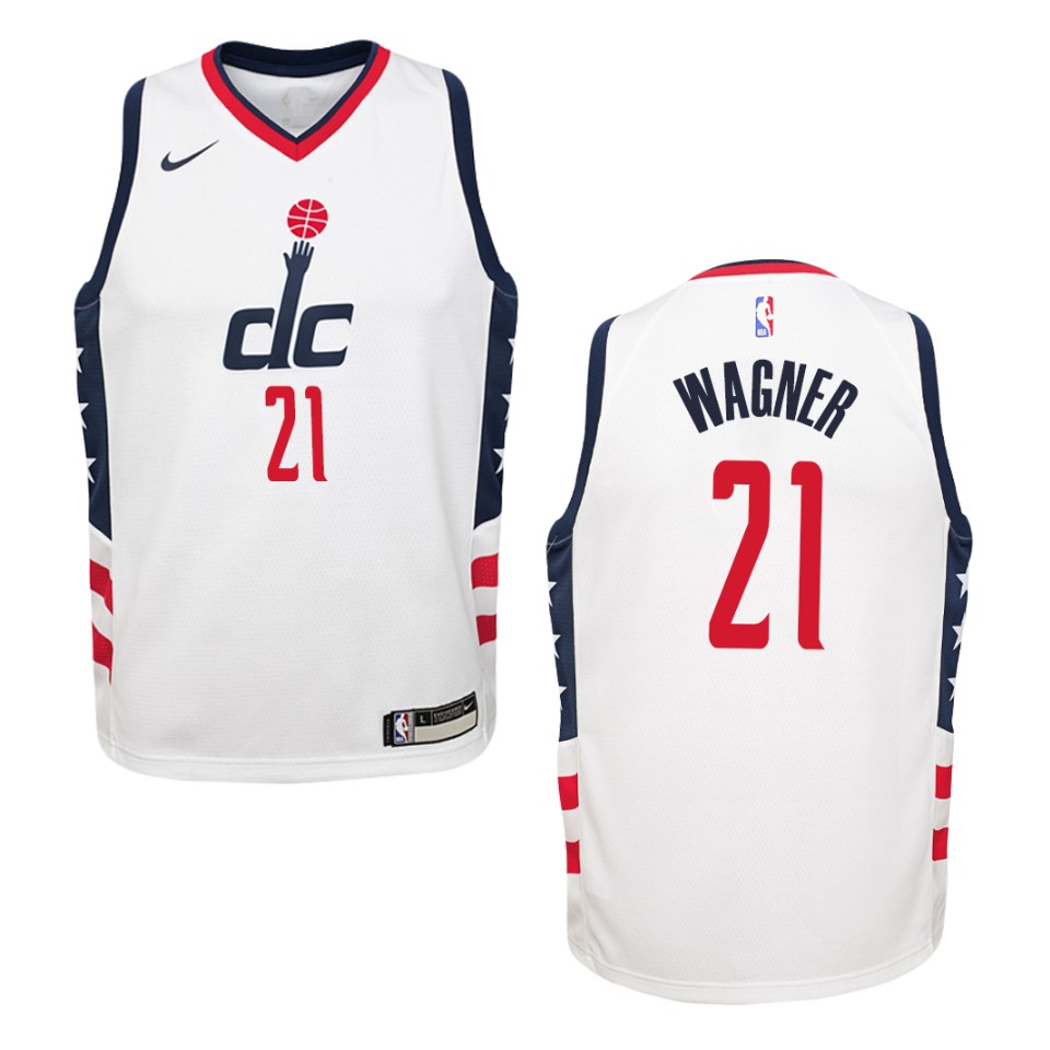 Youth 2019-20 Washington Wizards #21 Moritz Wagner City Swingman Jersey - White
