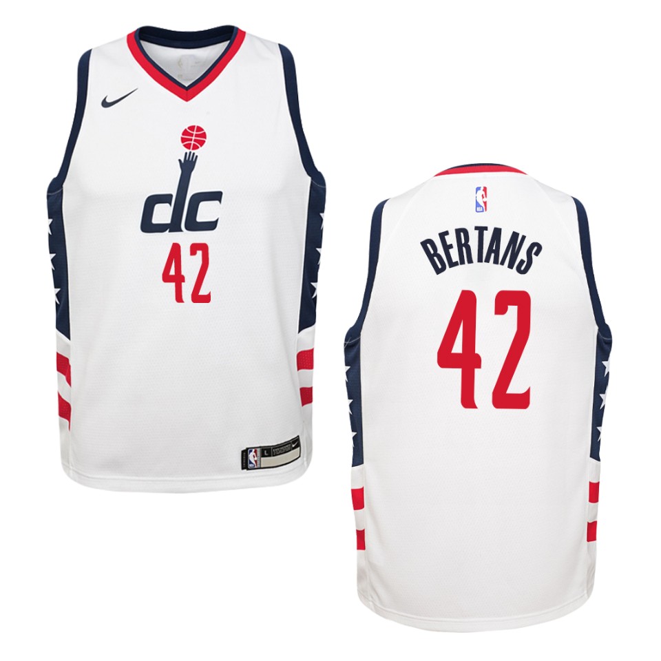 Youth 2019-20 Washington Wizards #42 Davis Bertans City Swingman Jersey - White